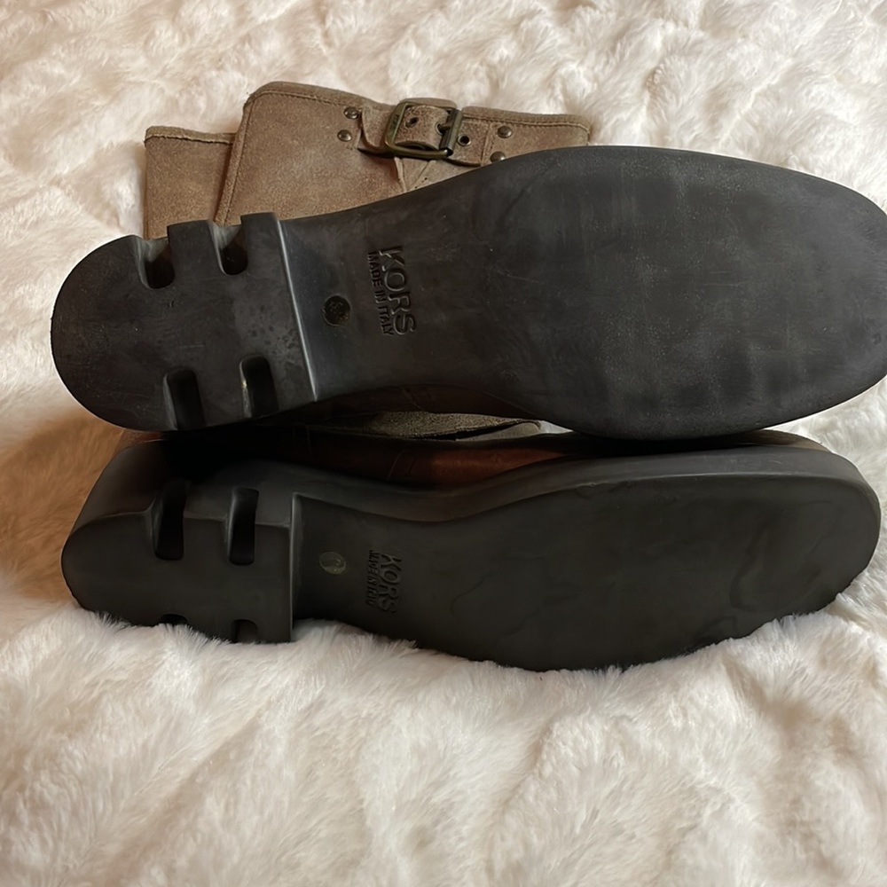 Michael Kors distressed leather moto boots - Picture 3 of 7